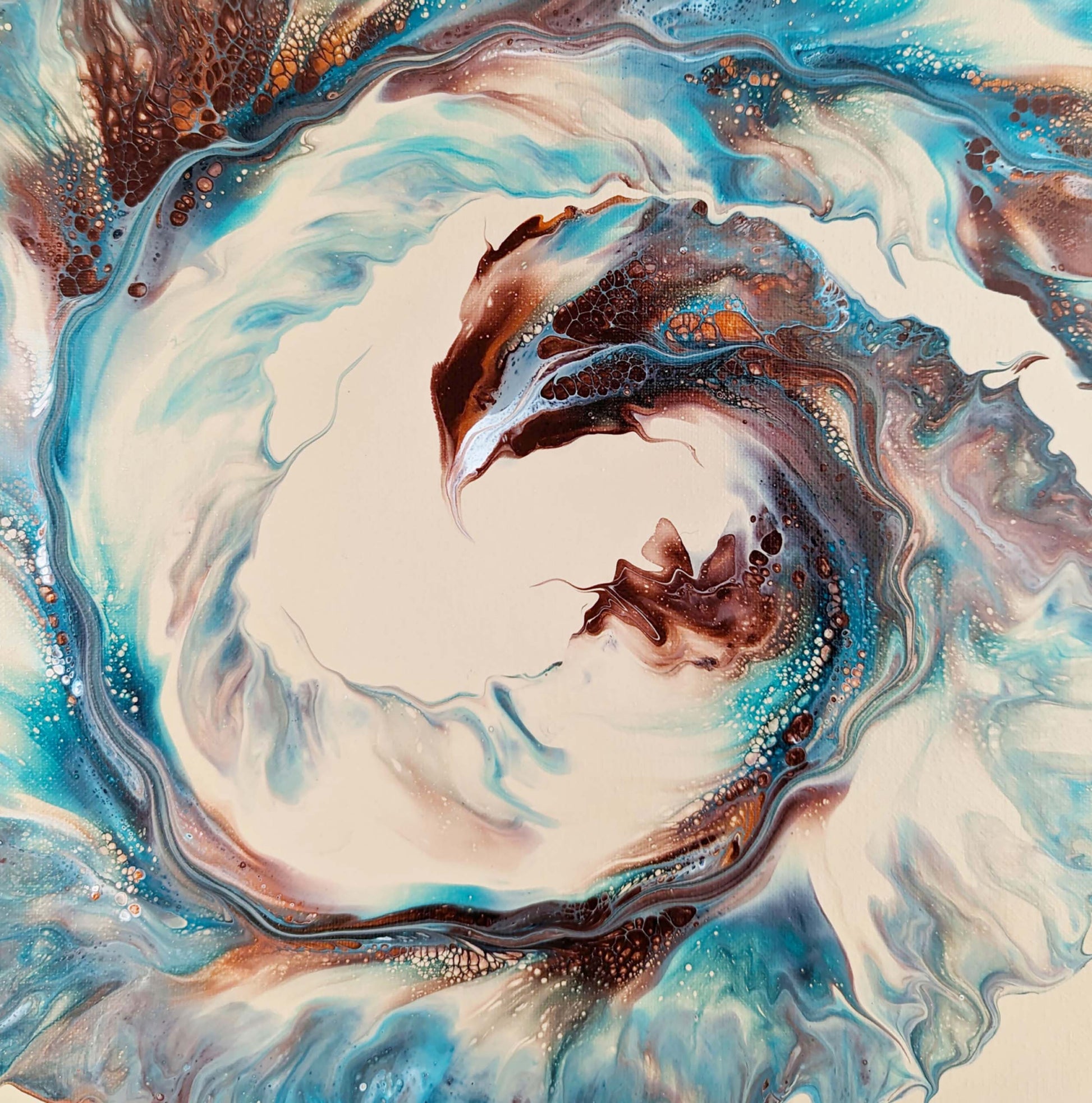 print of original acrylic fluid art piece Phoenix