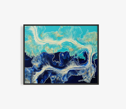 original acrylic fluid artwork named The Fine Line 16x20in