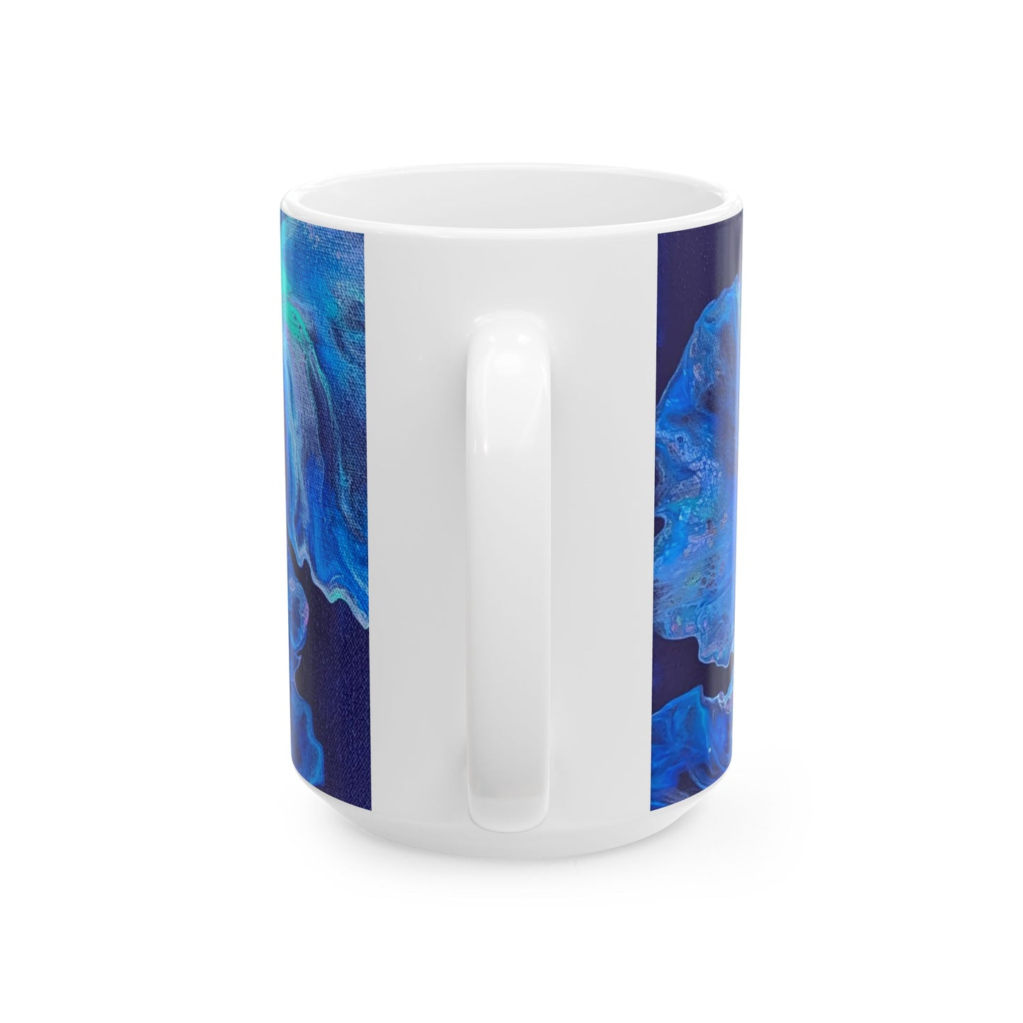 mug with custom acrylic fluid art on it