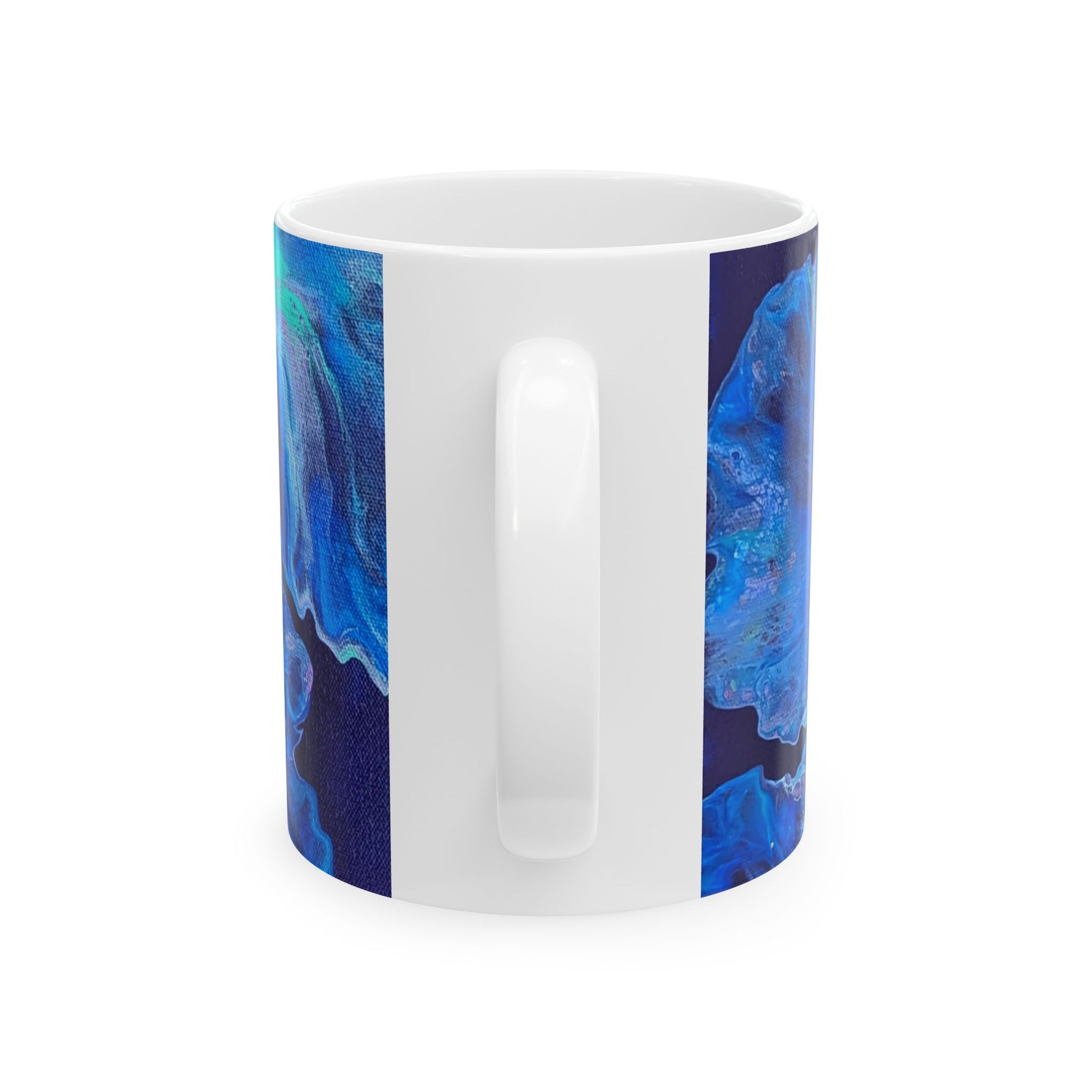 mug with custom acrylic fluid art on it