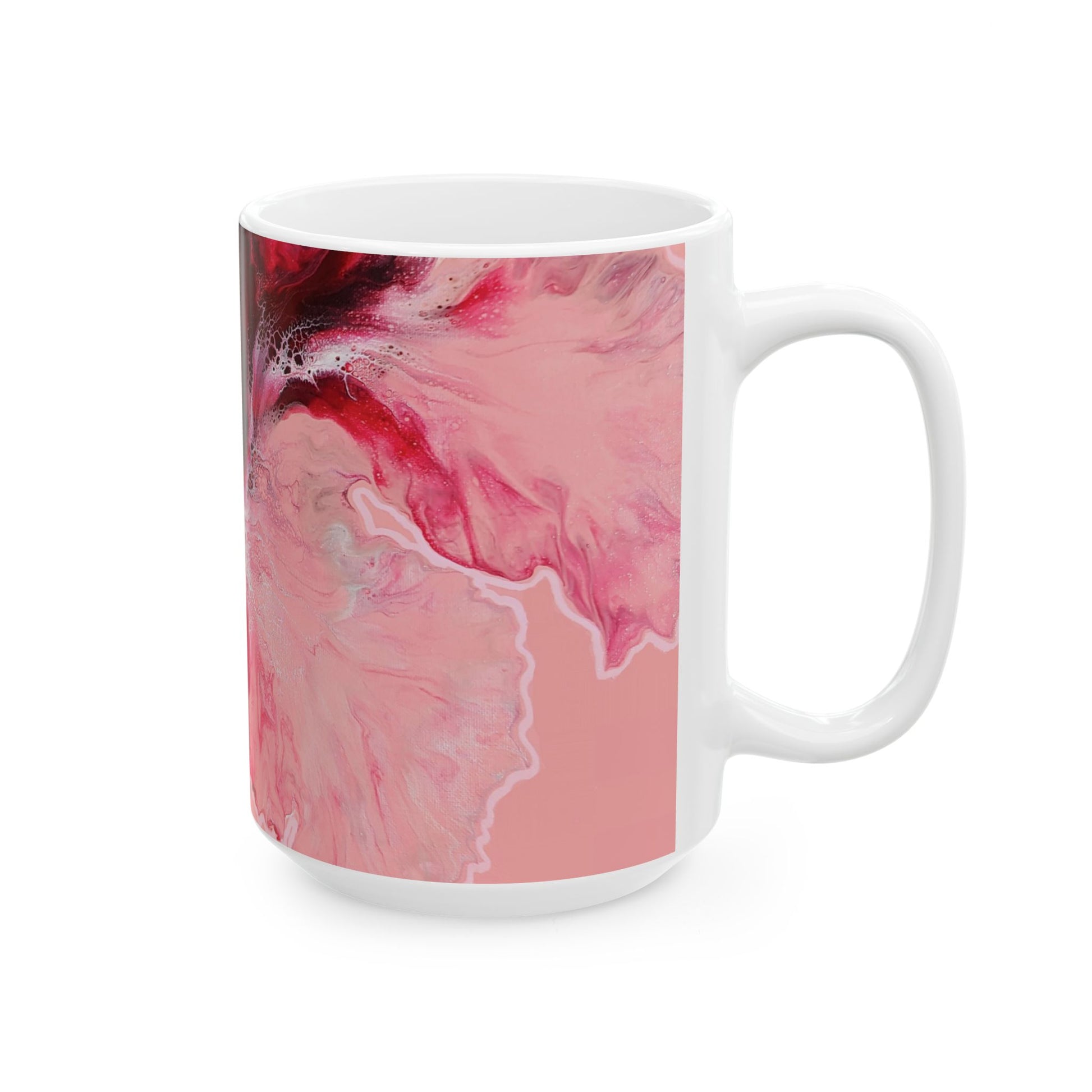 mug with custom acrylic fluid art on it