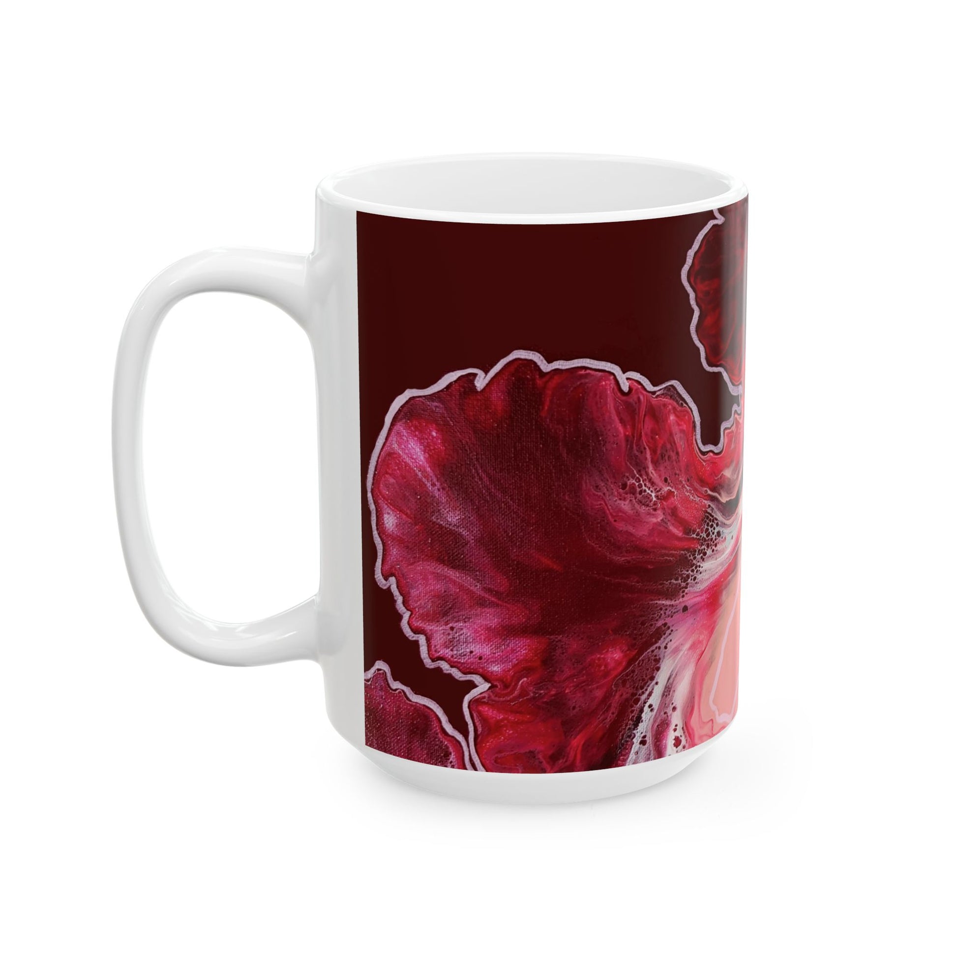 mug with custom acrylic fluid art on it