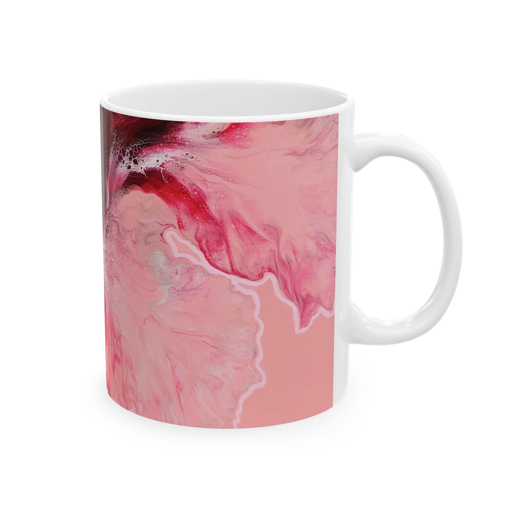 mug with custom acrylic fluid art on it