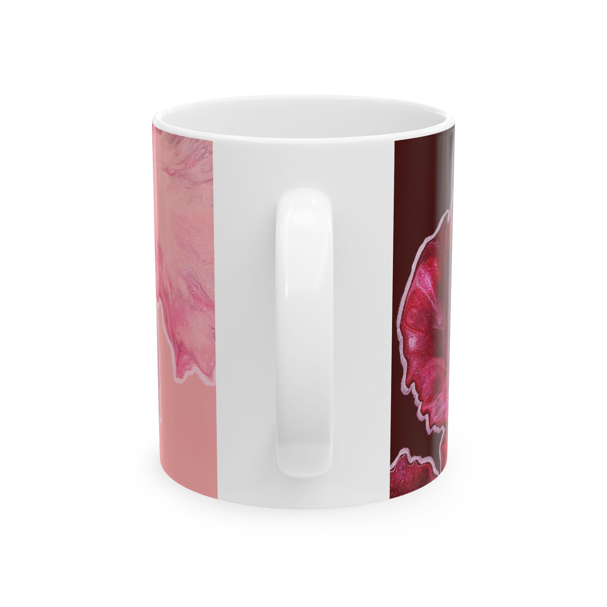 mug with custom acrylic fluid art on it