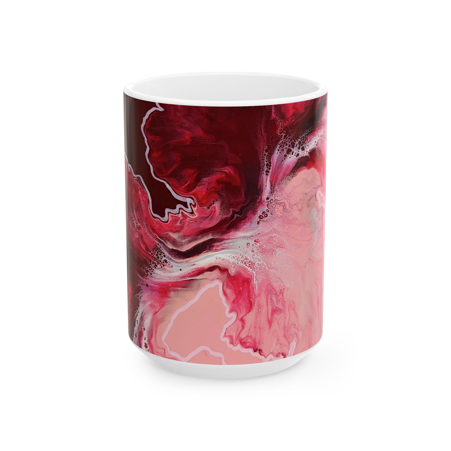 mug with custom acrylic fluid art on it