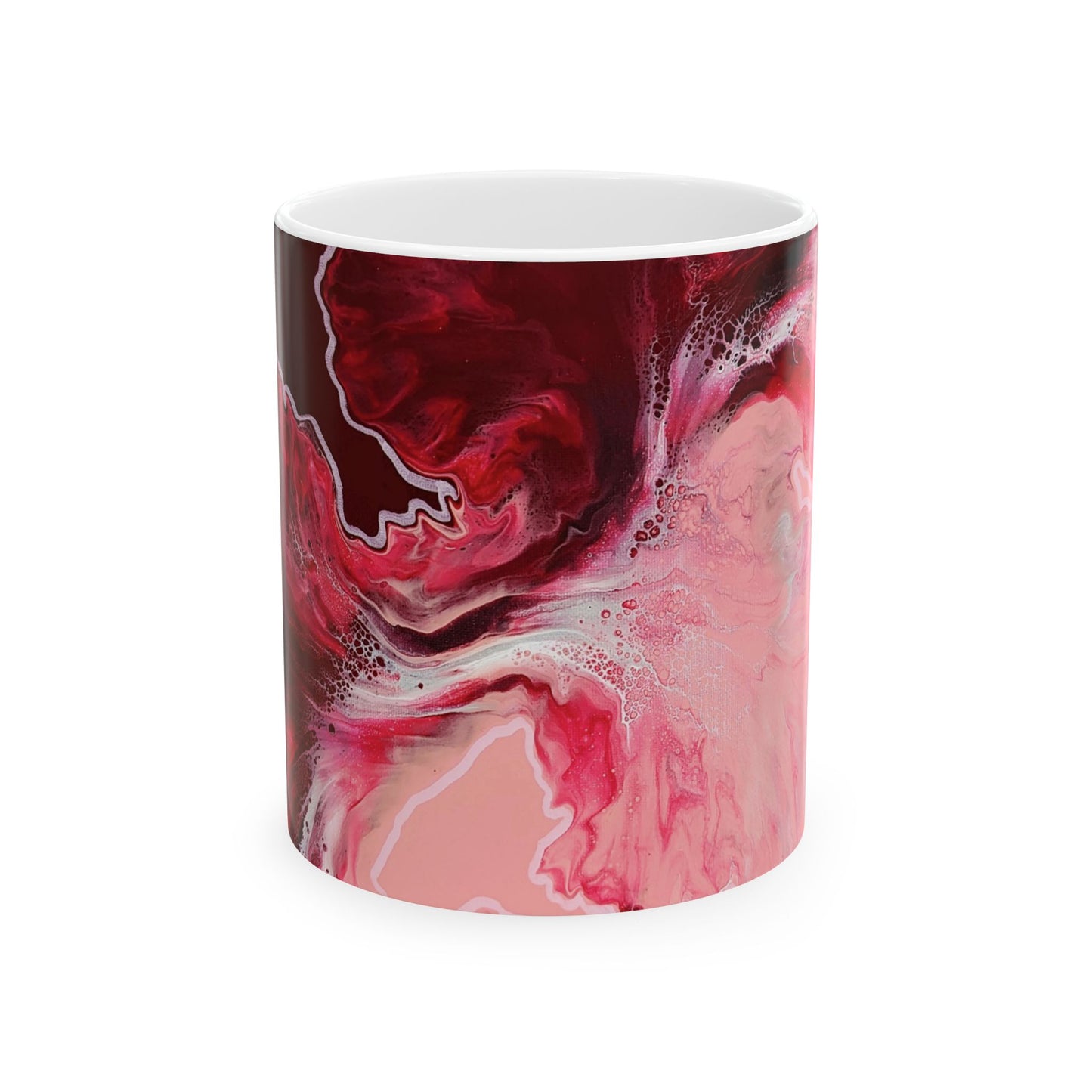 mug with custom acrylic fluid art on it