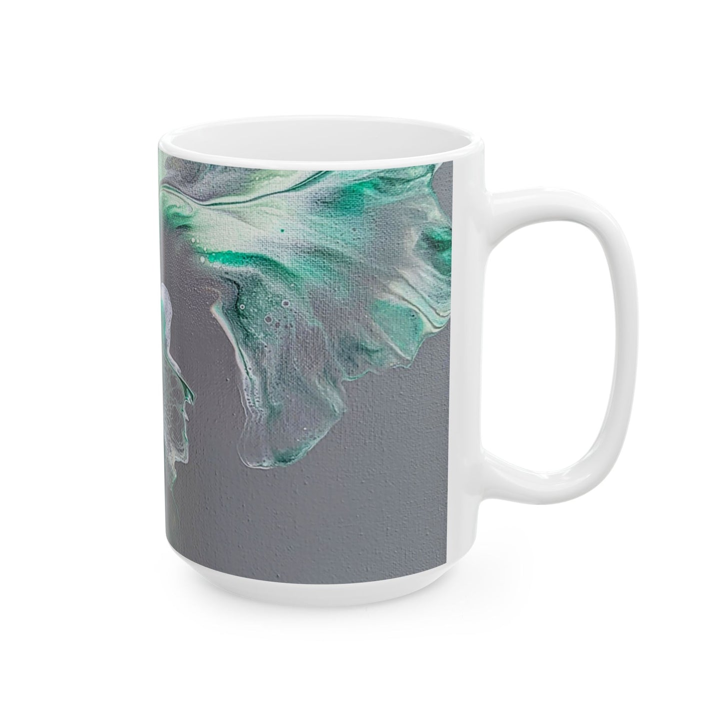 mug with custom acrylic fluid art on it