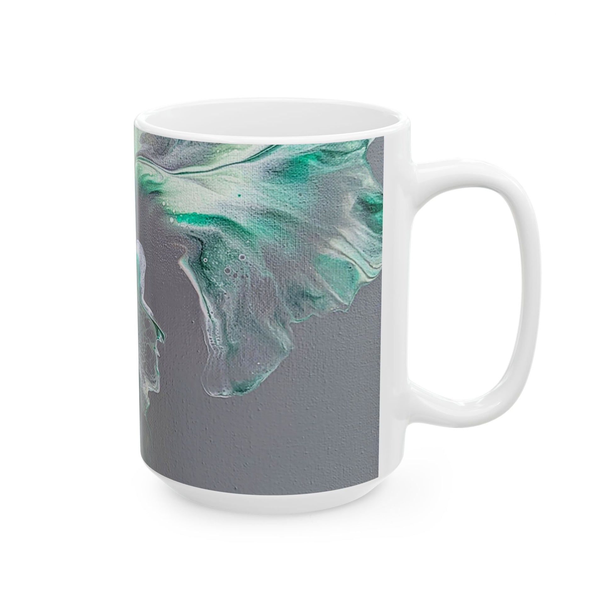 mug with custom acrylic fluid art on it