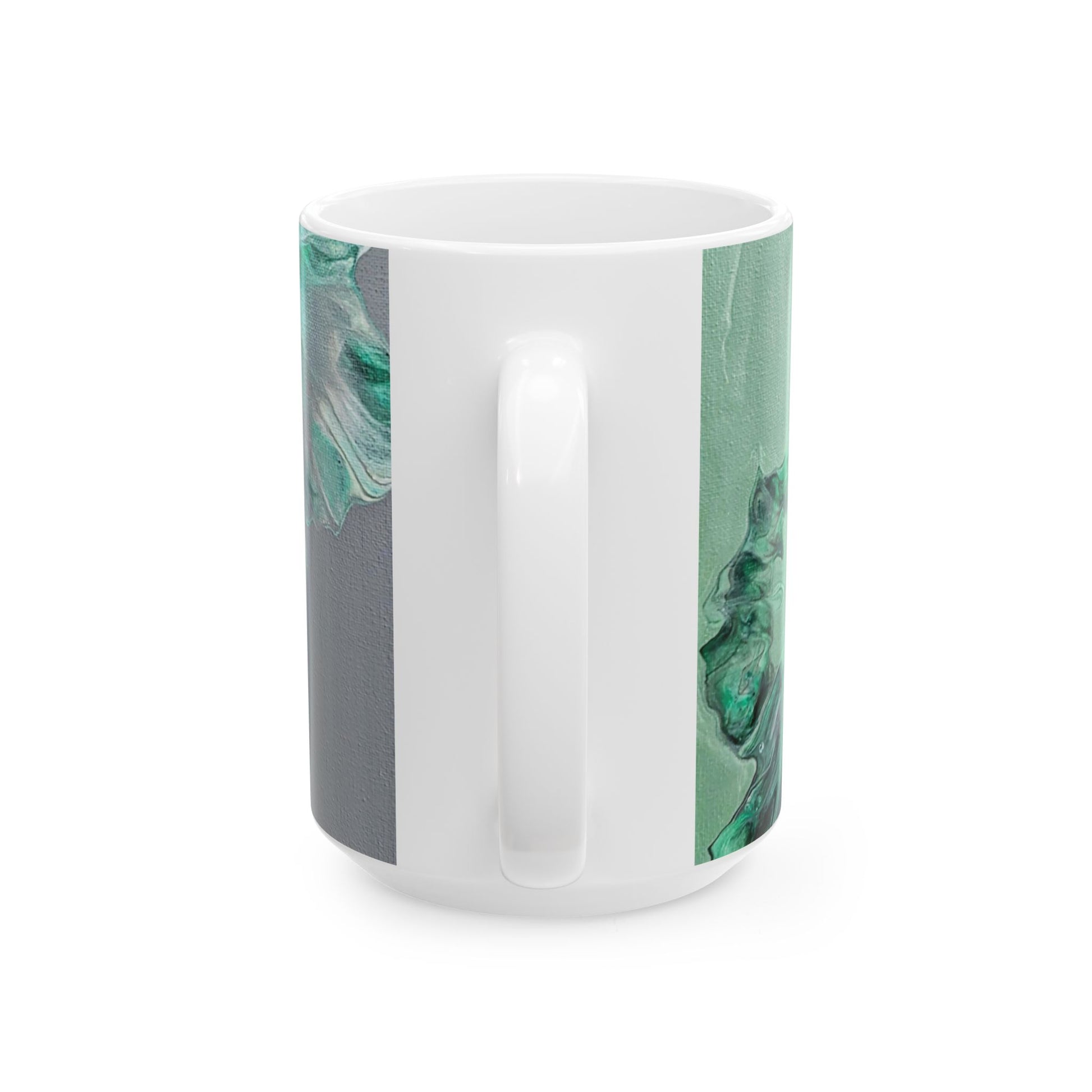 mug with custom acrylic fluid art on it