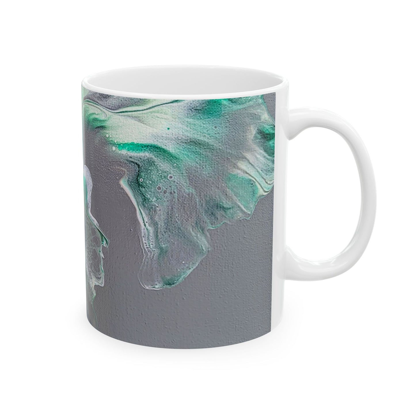 mug with custom acrylic fluid art on it