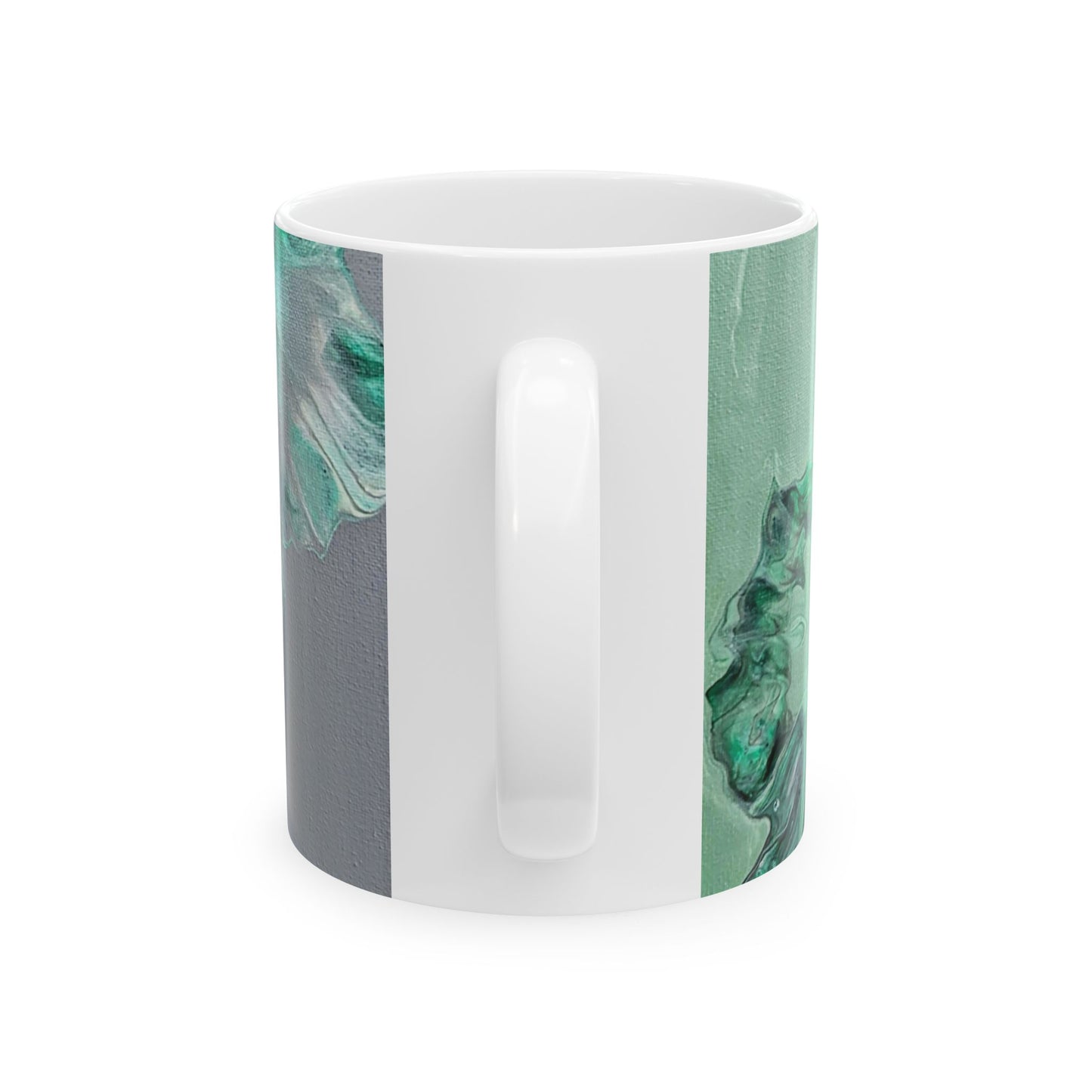 mug with custom acrylic fluid art on it