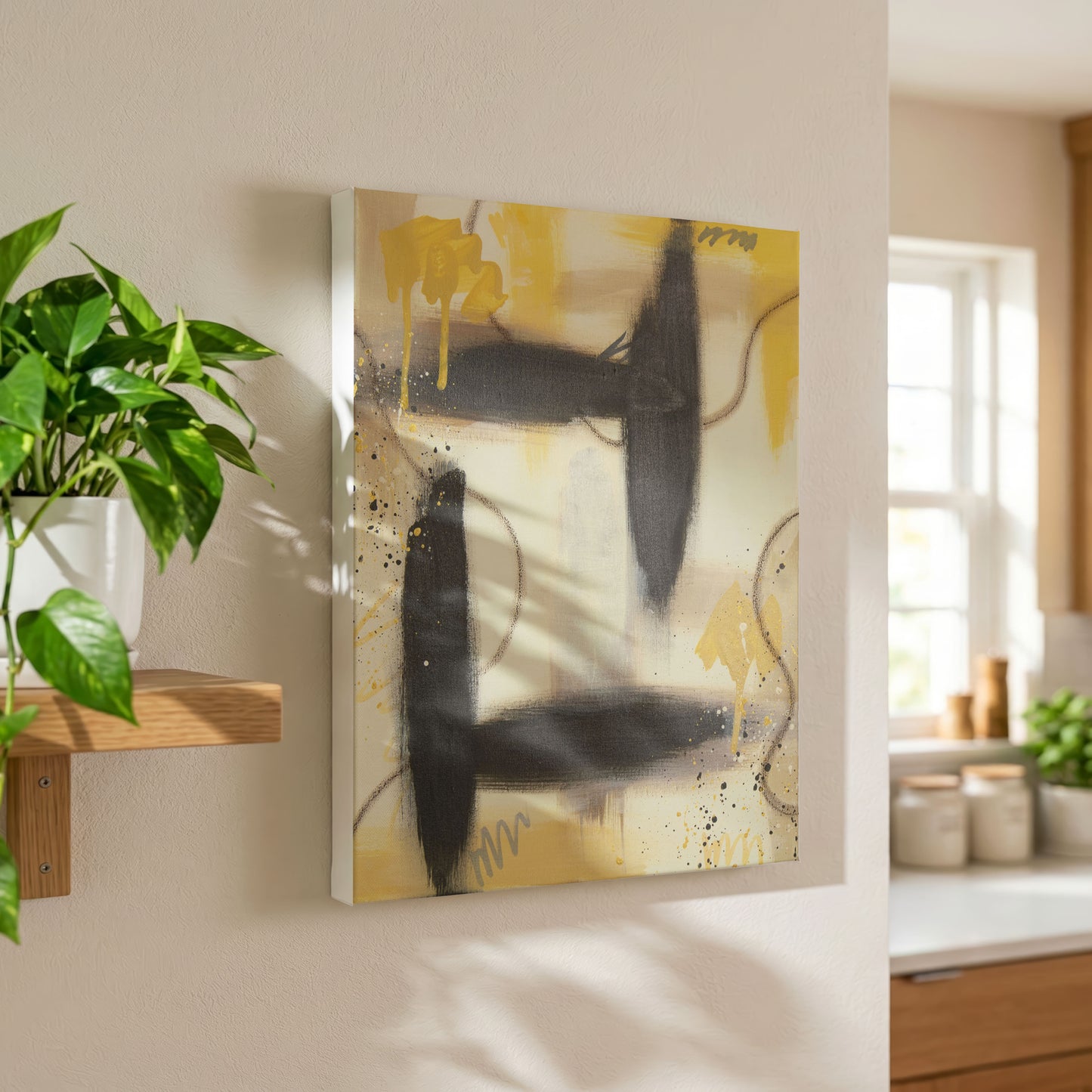 Golden Kindling | Ochre Abstract Original Painting