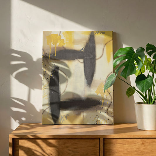 Golden Kindling | Ochre Abstract Original Painting