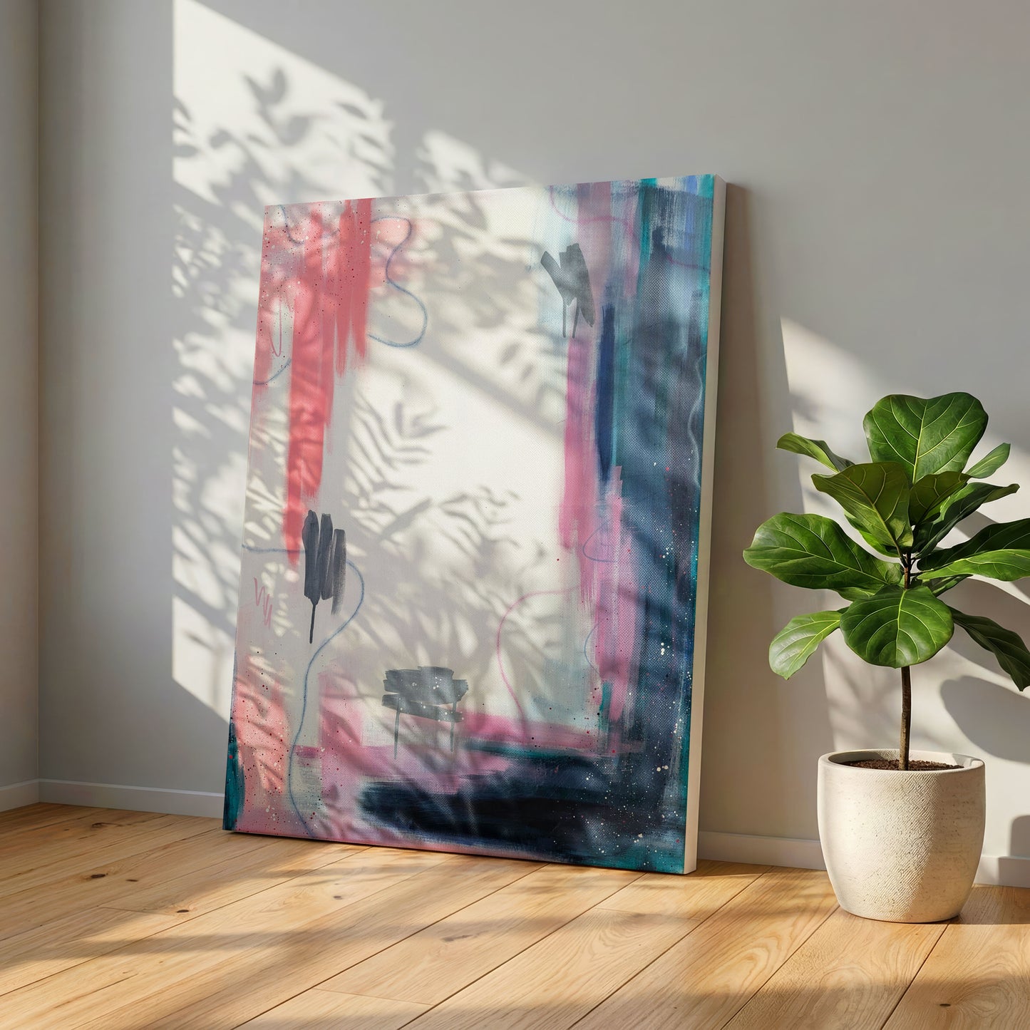 Interim | Pink and Blue Abstract Original Painting