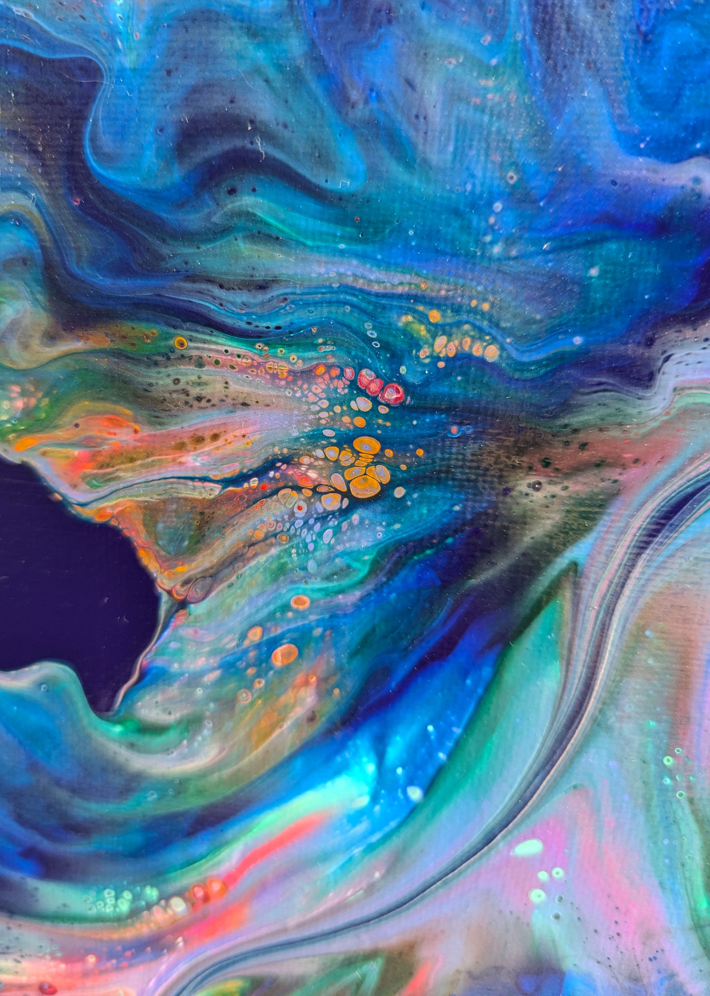 "Nebula Bloom" - Original Fluid Art Painting