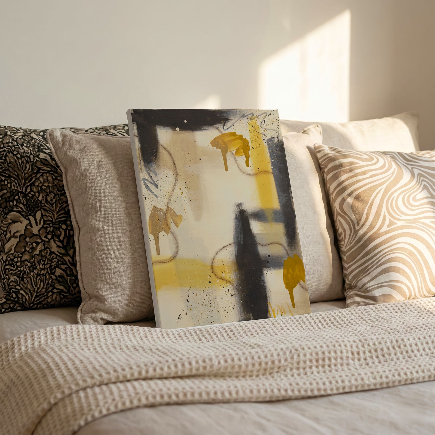 Ochre Drift | Ochre Abstract Original Painting