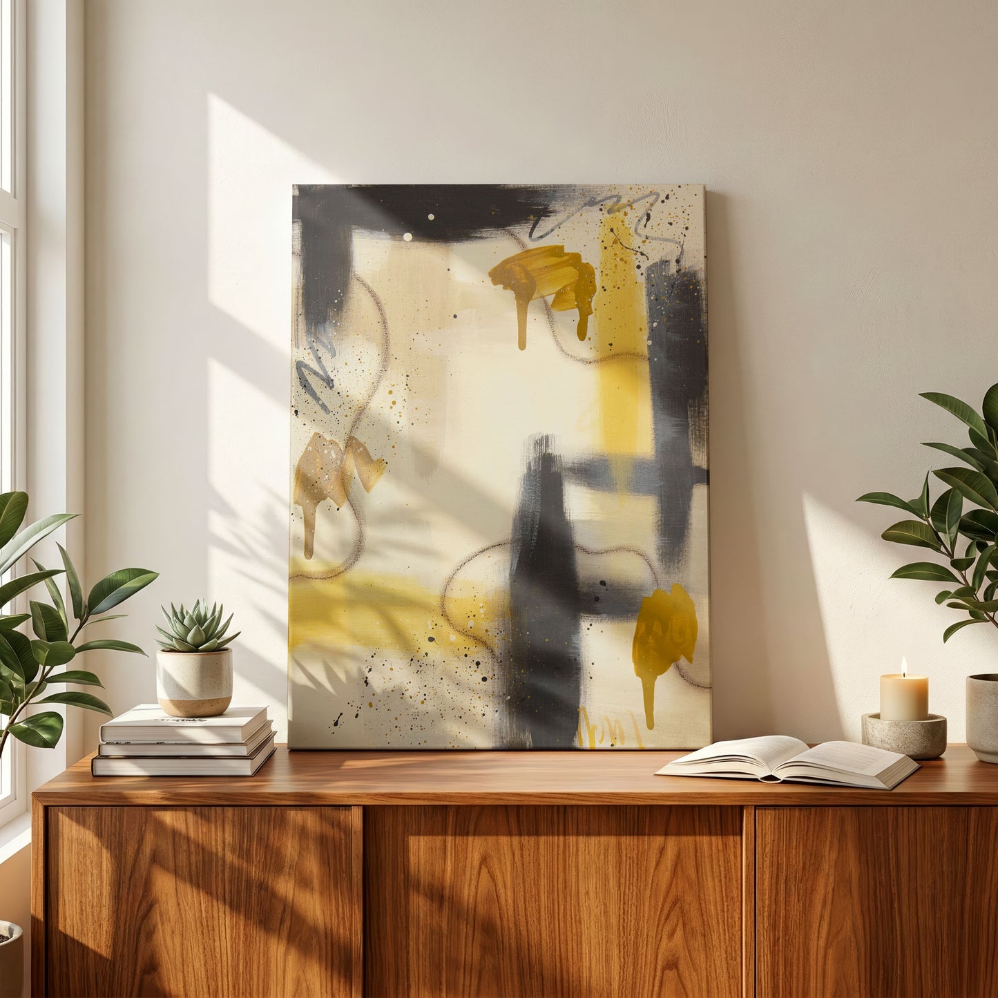 Ochre Drift | Ochre Abstract Original Painting