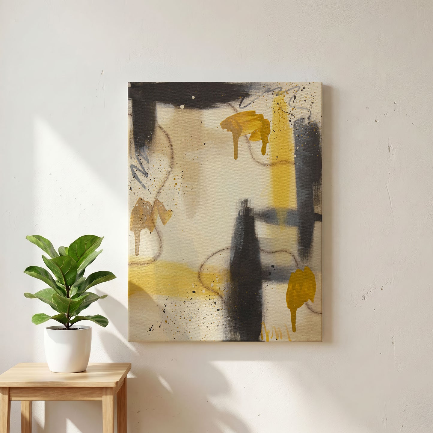 Ochre Drift | Ochre Abstract Original Painting