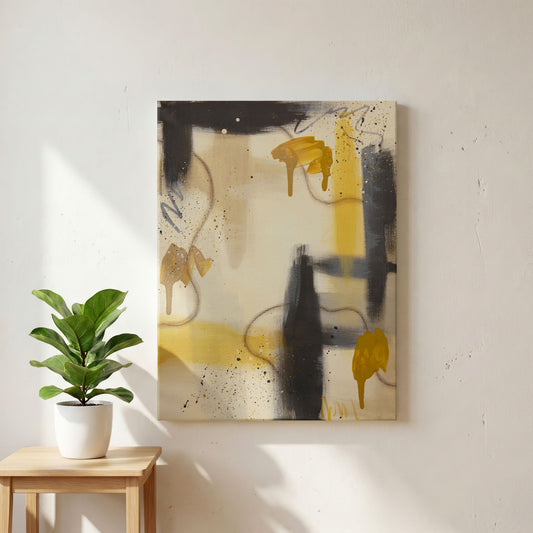 Ochre Drift | Ochre Abstract Original Painting