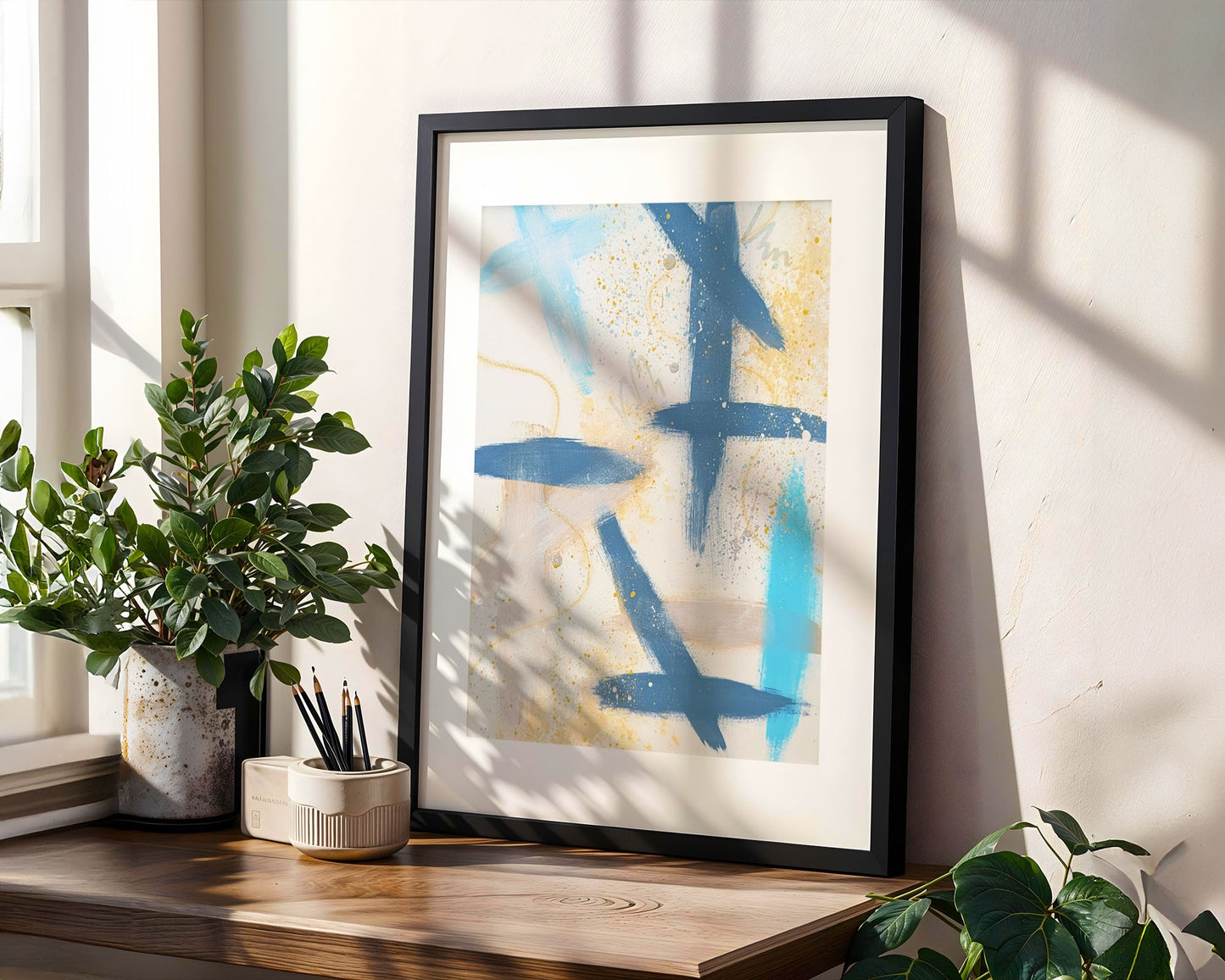 Slate 1 | Original Framed Abstract Paper Painting