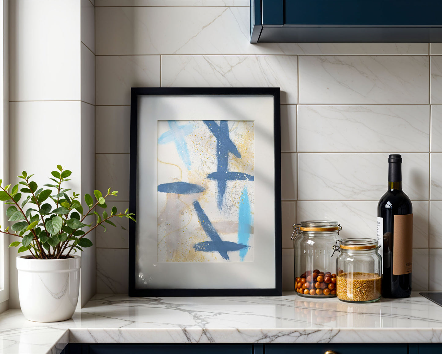 Slate 1 | Original Framed Abstract Paper Painting