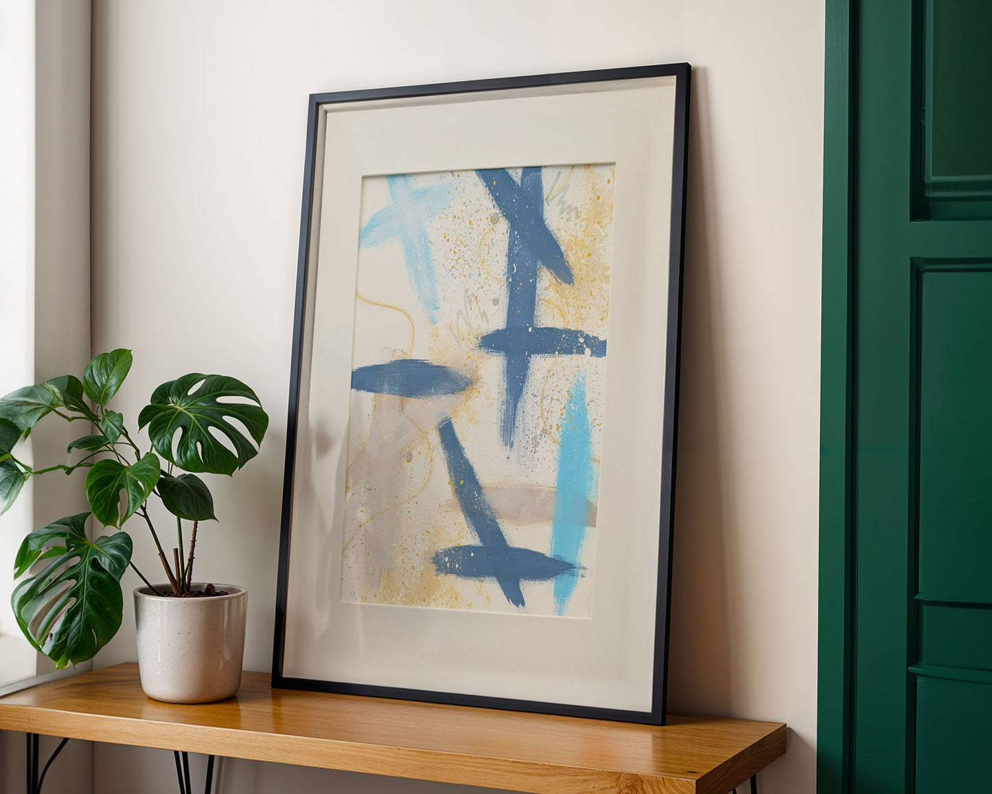 Slate 2 | Original Framed Abstract Paper Painting