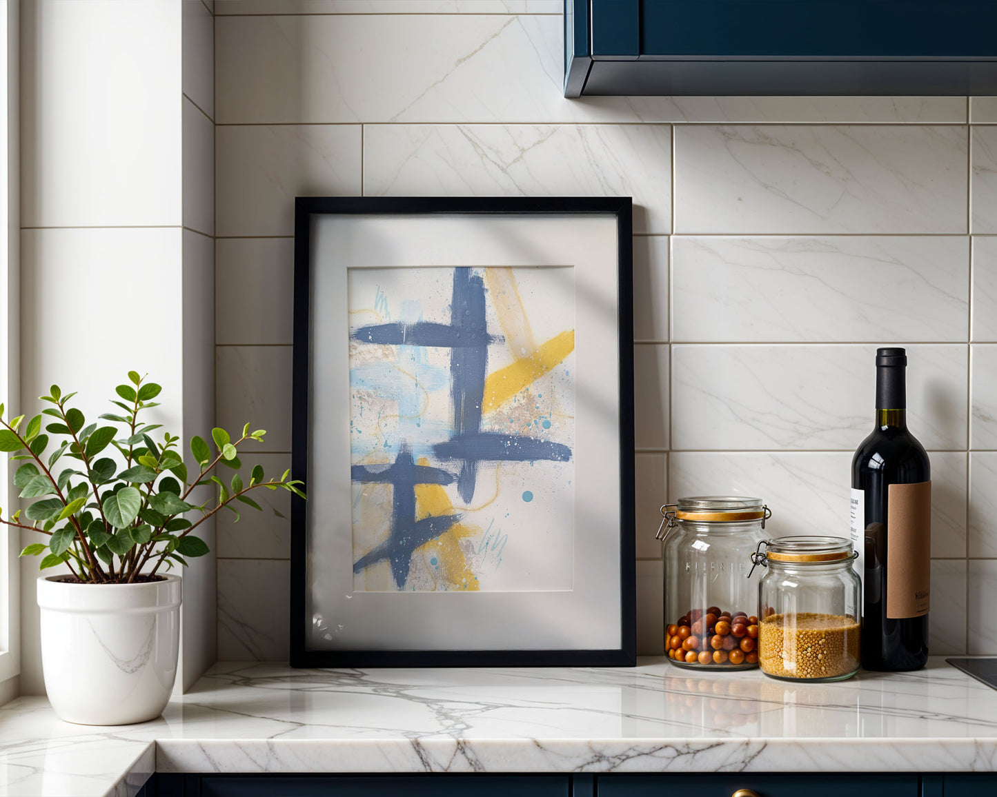 Slate 2 | Original Framed Abstract Paper Painting