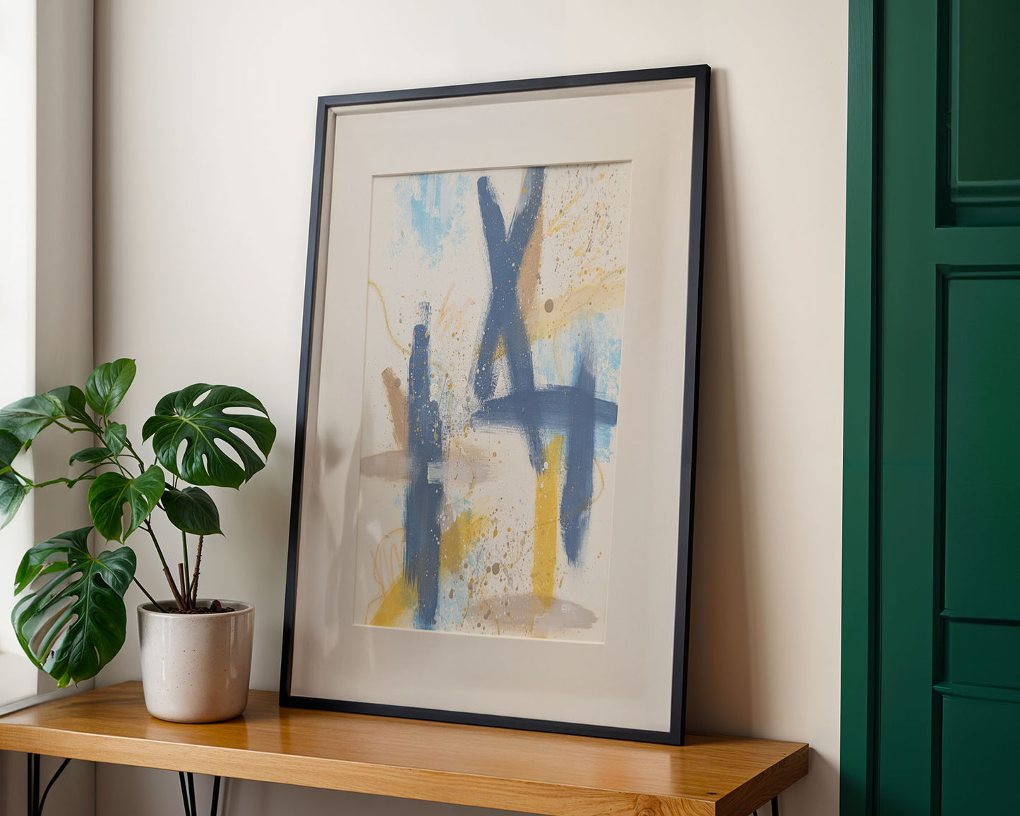 Slate 3 | Original Framed Abstract Paper Painting