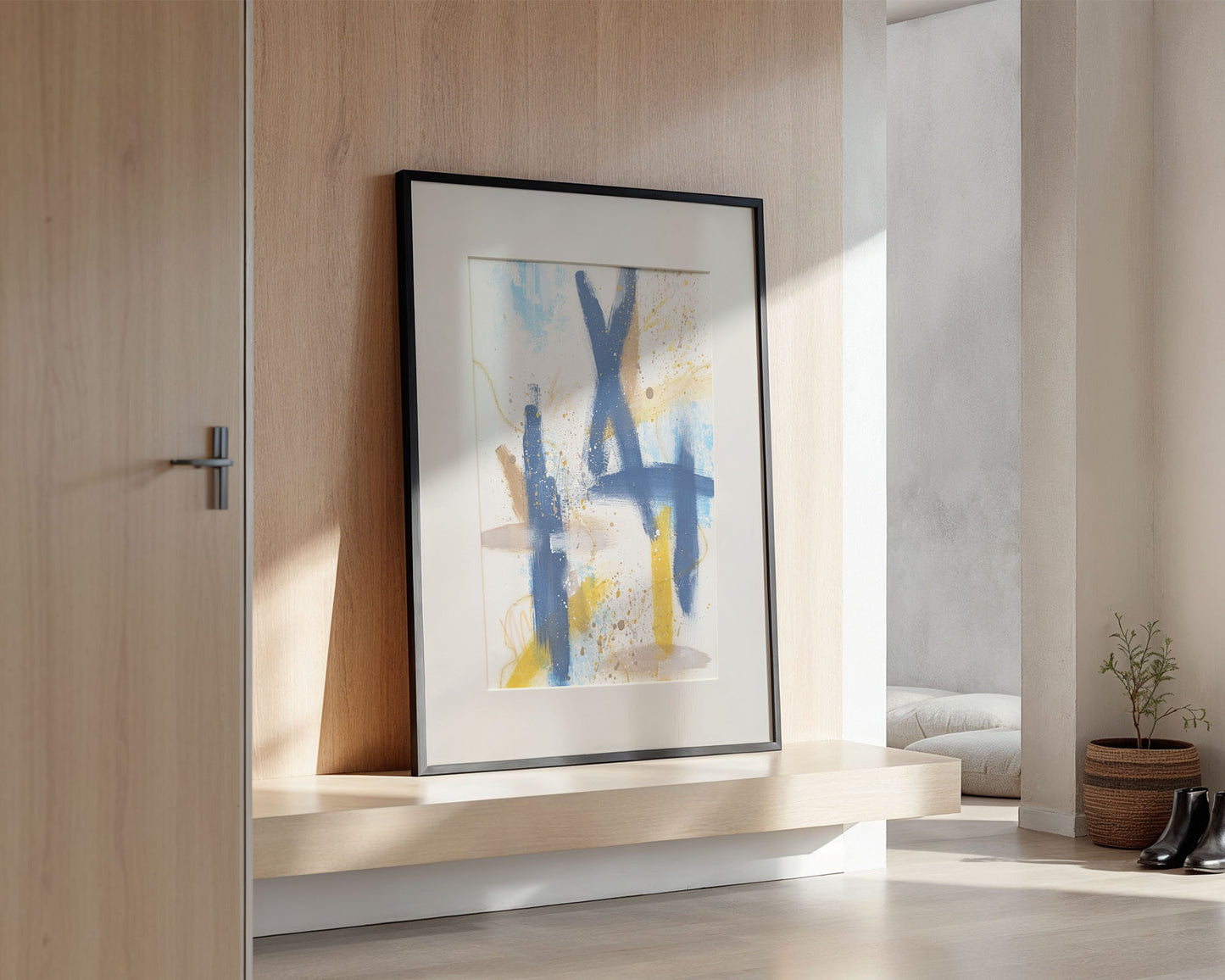 Slate 3 | Original Framed Abstract Paper Painting