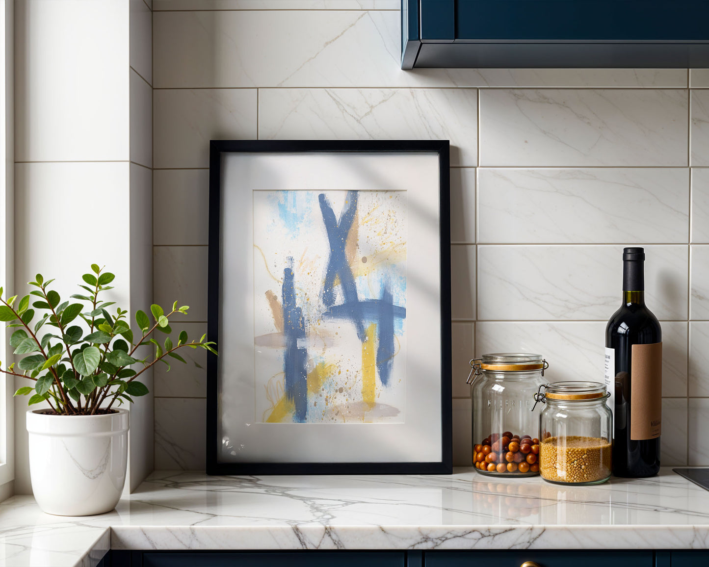Slate 3 | Original Framed Abstract Paper Painting
