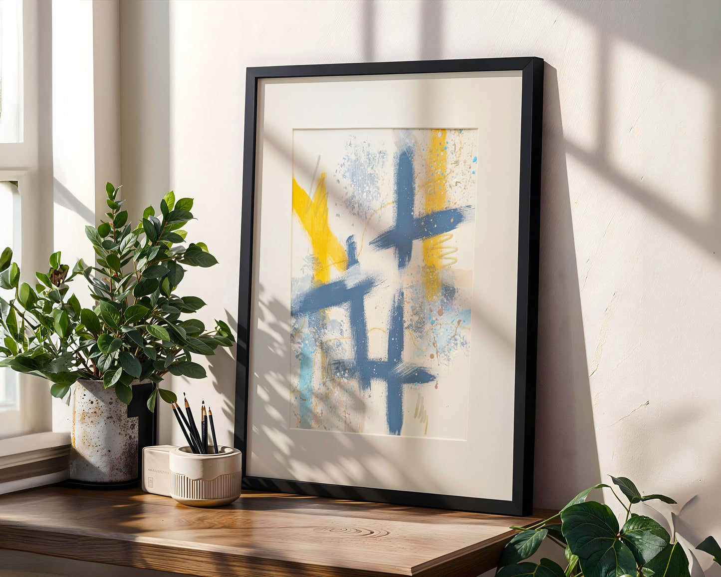 Slate 4 | Original Framed Abstract Paper Painting