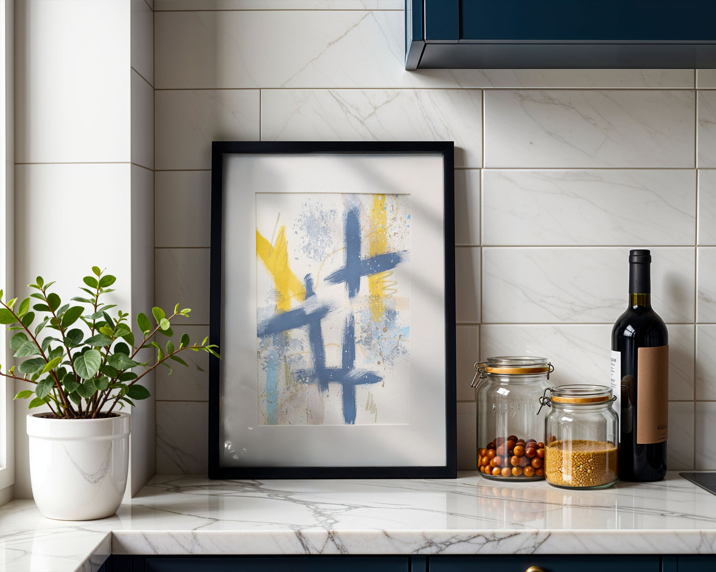 Slate 4 | Original Framed Abstract Paper Painting