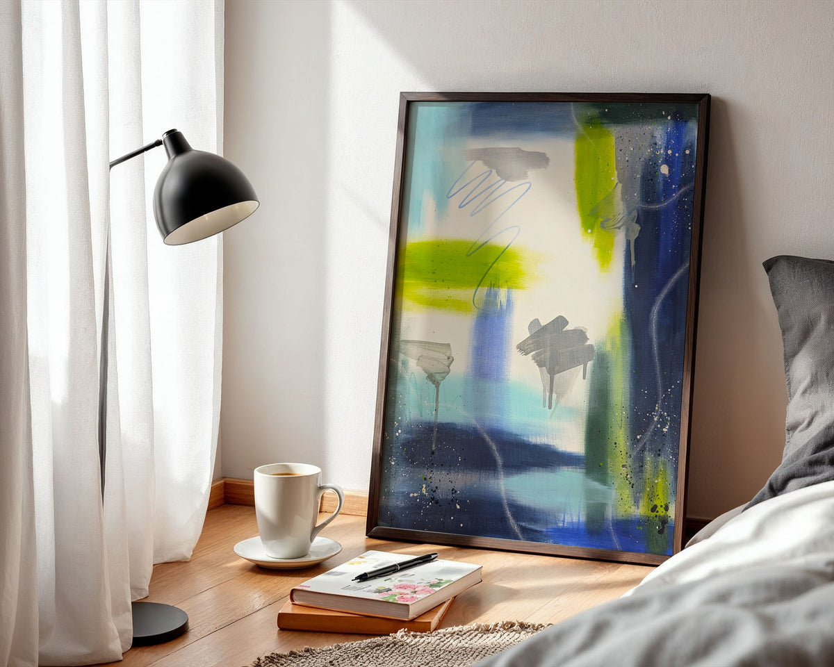 Stillwater | Blue and Green Abstract Original Painting