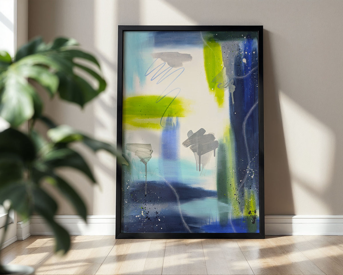 Stillwater | Blue and Green Abstract Original Painting