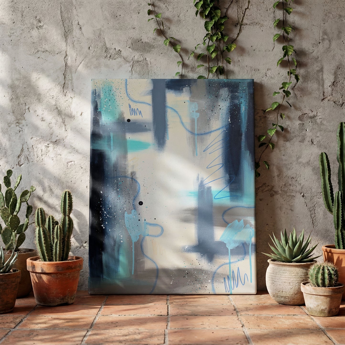 The Oscillation | Blue Abstract Original Painting