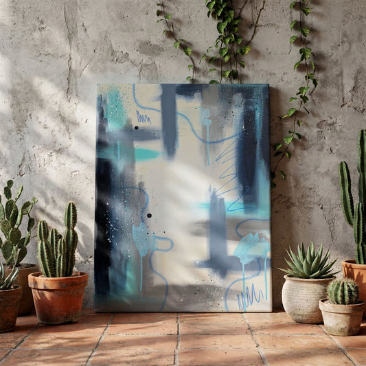 The Oscillation | Blue Abstract Original Painting