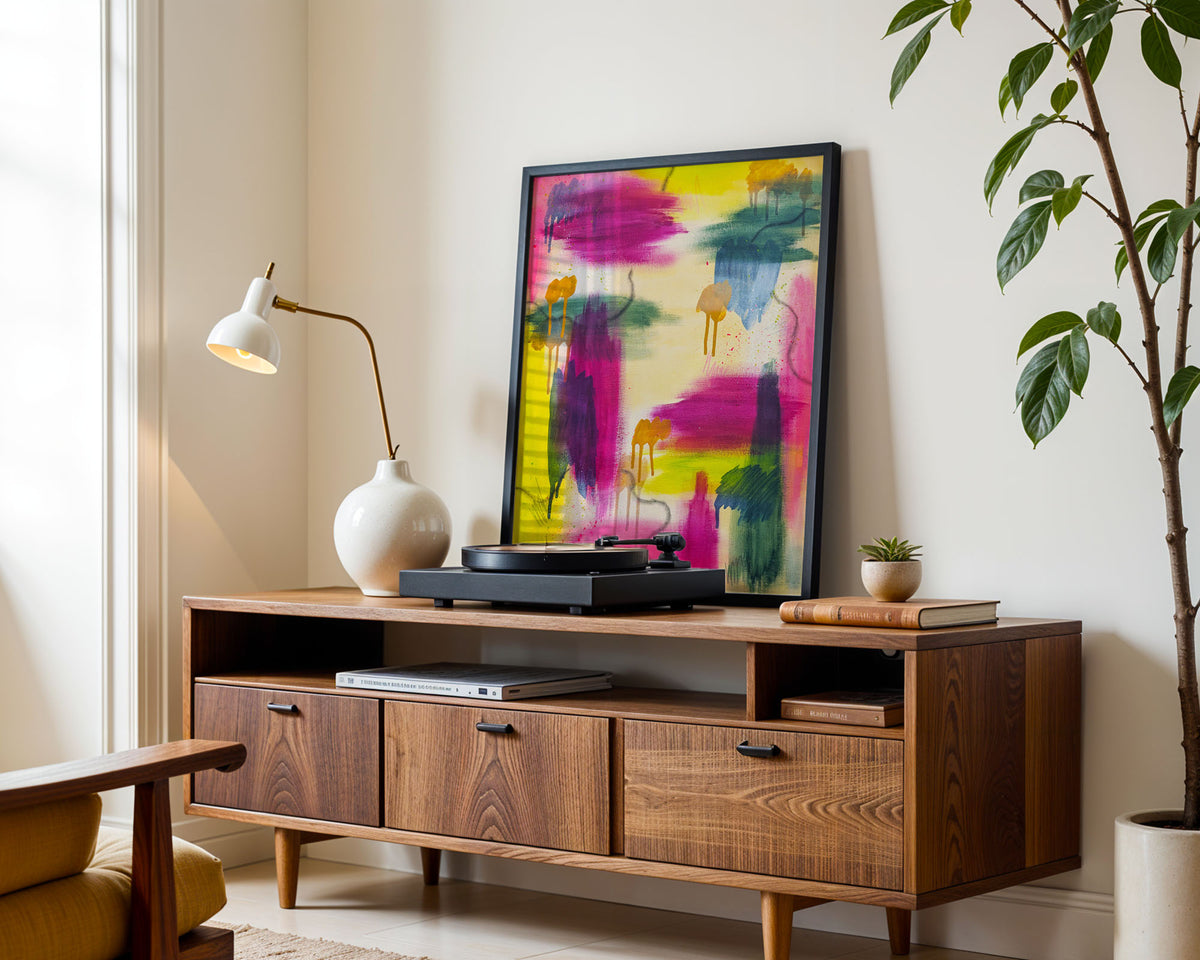 What Remains Unspoken | Pink and Yellow Abstract Original Painting